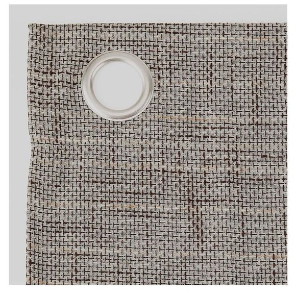 Sun Zero Brooks Burlap Weave Thermal Curtain Panel, 52" x 63", Taupe/Cocoa Brown - Picture 3 of 8